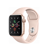 Фото — Apple Watch Series 5, 40 мм, алюминий золотого цвета, спортивный ремешок «розовый песок»